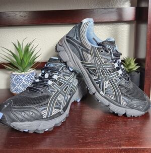 Asics Black and Gray Running Shoes